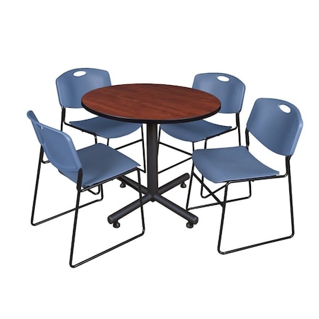 Kobe Kobe Round Table & Chair Set, Wood, Metal, Polypropylene Top TKB36RNDCH44BE
